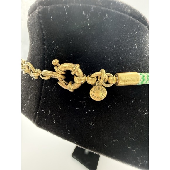 J.Crew Dragonfly Crystal Statement Necklace Multi-Color Light Gold Ox Leather - Picture 11 of 11